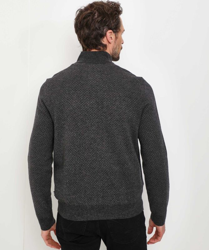 BOSS Virgin Wool Zip H-Eltorino Jumper