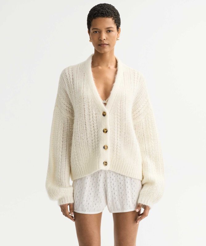 Soft Goat Silk Knit Cardigan