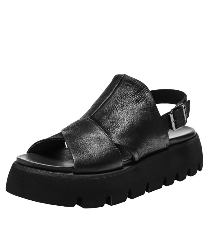 Lofina Leather Slingback Flatform Sandals