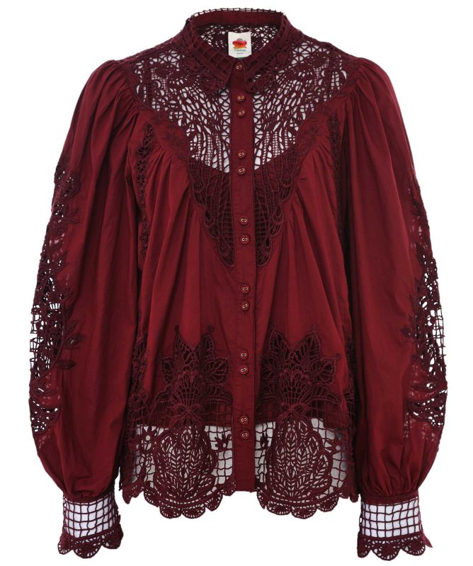 FARM Rio Garden Guipure Blouse
