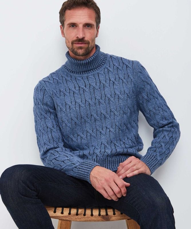 Thomas Maine Cable Roll Neck Jumper