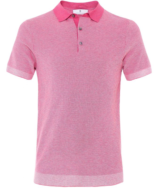 Thomas Maine Cotton Cashmere Textured Polo Shirt