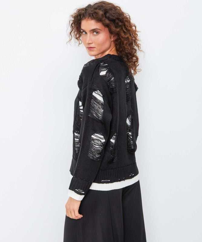 Thanny Distressed Contrast Jumper