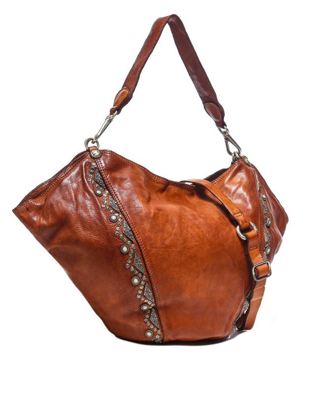 Campomaggi Embellished Leather Medium Shoulder Bag