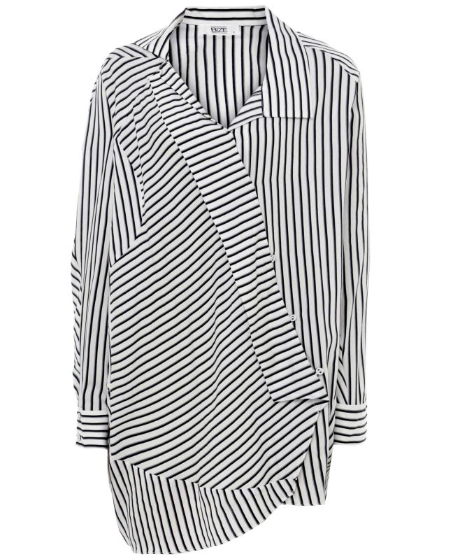 Bize Asymmetric Striped Shirt
