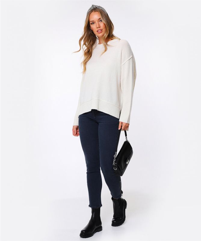 Van Kukil Ava Relax Neck Ribbed Sweater