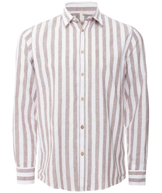 Seinse Cotton Linen Striped Shirt