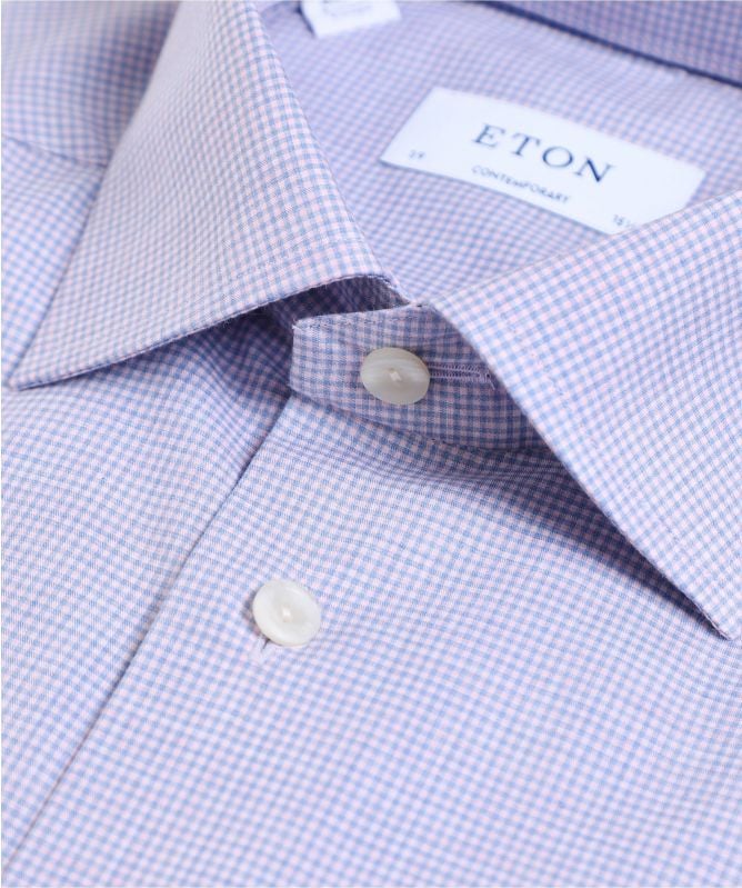 Eton Contemporary Fit Melange Gingham Shirt