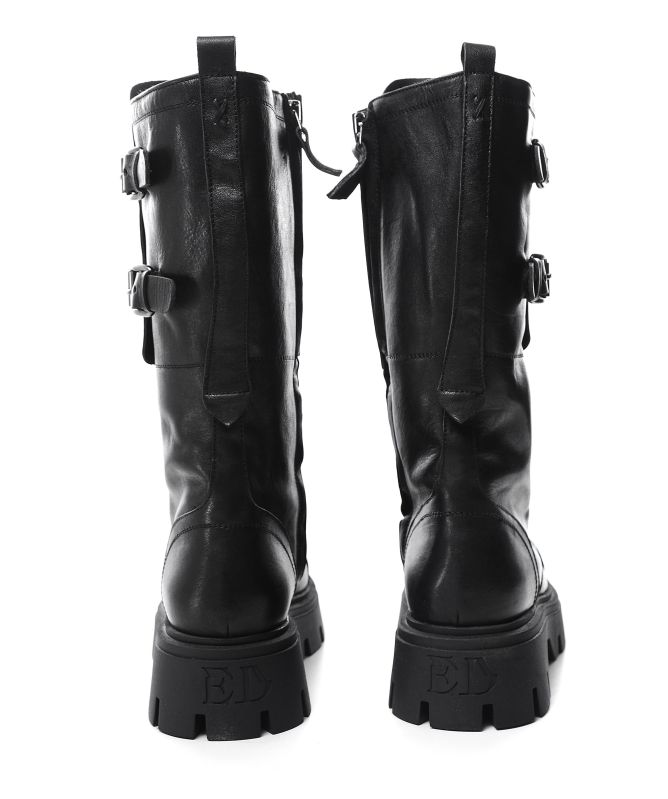 Ernesto Dolani men\'s combat boots, black leather, size 42 ERNESTO DOLANI Gunny 03 7UGUN03 men main image 3