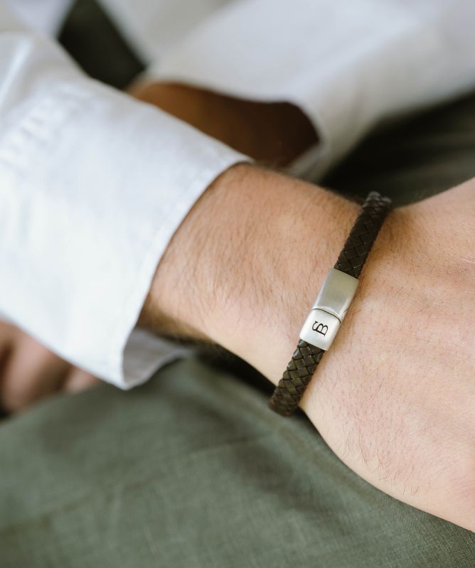 Steel and Barnett Riley Leather Bracelet