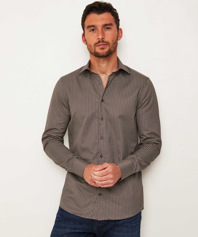 Stenstroms Slimline Geo Pattern Shirt