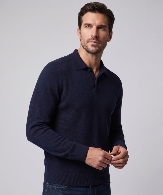Paul Smith Merino Wool Long-Sleeve Polo Shirt