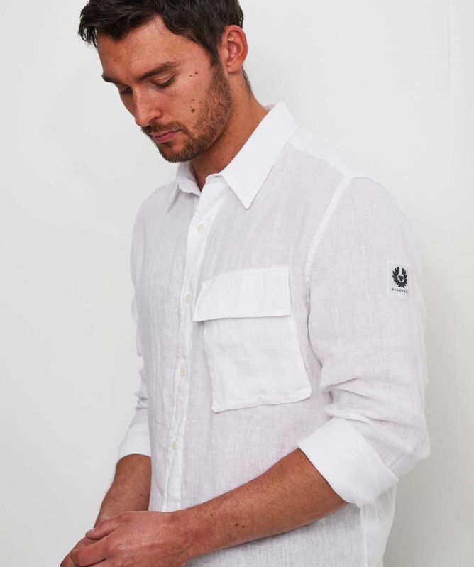 Belstaff Garment Dyed Linen Scale Shirt