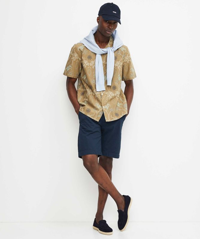 Wax London Embroidered Palm Tree Didcot Shirt