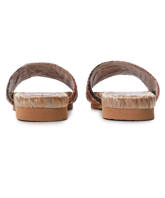 De Siena Ibiza Striped Raffia Resort Sliders