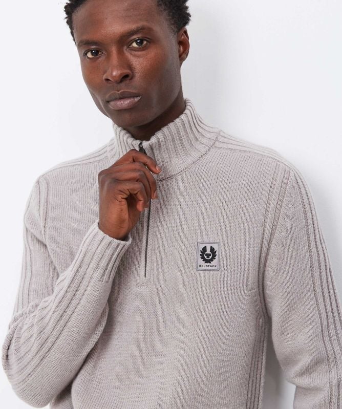 Belstaff Lambswool Quarter Zip Watch Jumper
