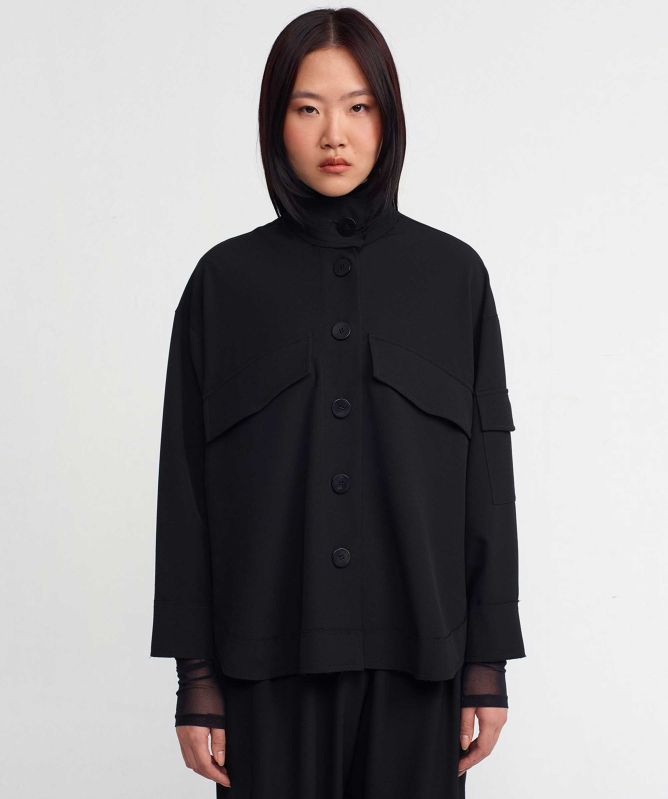 NU London Oversized Button Front Jacket