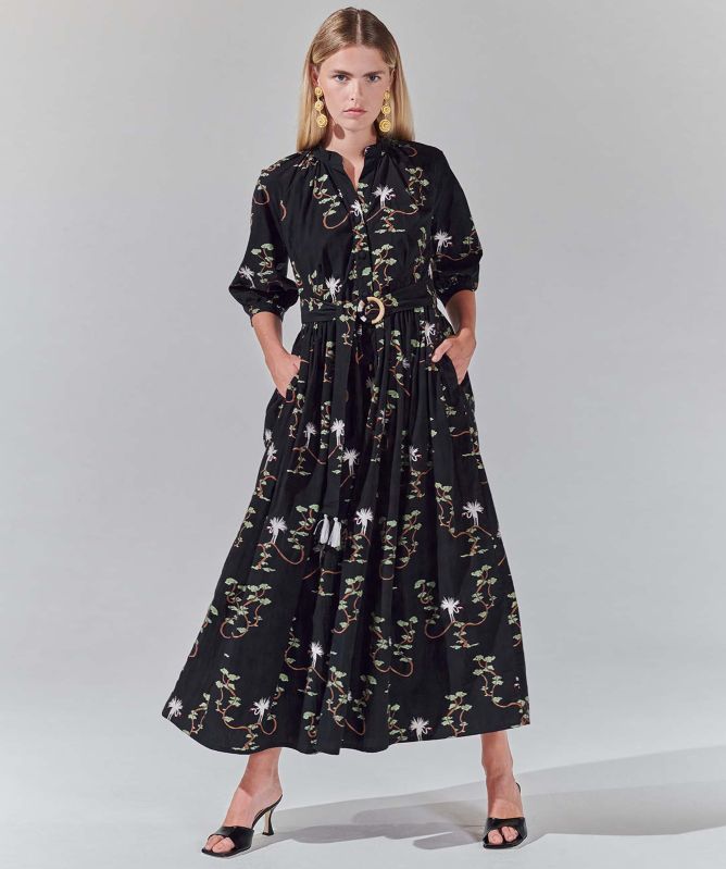 Hayley Menzies Birds of Utopia Raglan Maxi Shirt Dress