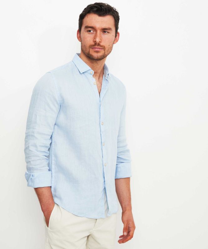 Seinse Linen Cotton Plain Shirt