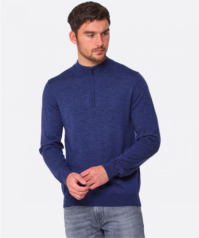 Thomas Maine Merino Wool Half-Zip Sweater