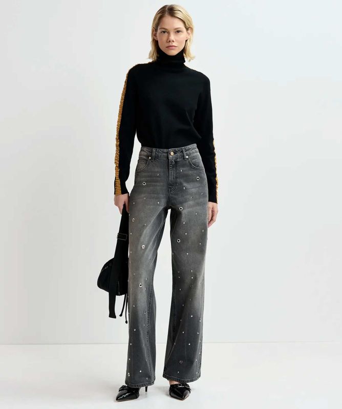 Essentiel Antwerp Gertini Tape Trim Turtleneck Sweater