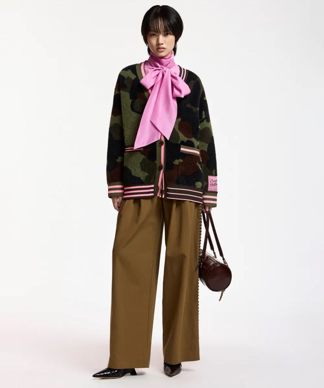 Essentiel Antwerp Kamoo Camo Jacquard Cardigan