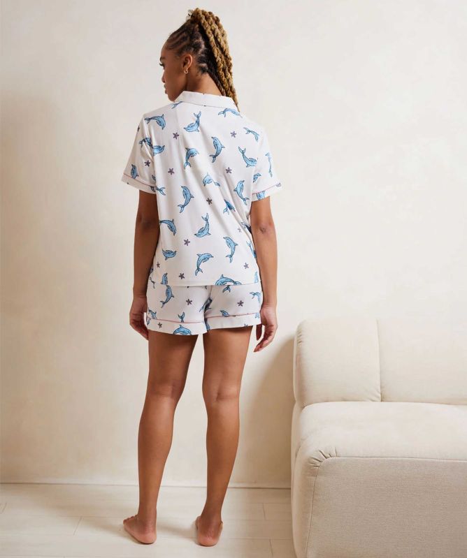 Chelsea Peers Dolphin Print Short Pyjama Set