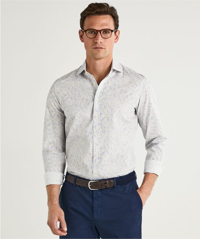 Hackett Slim Fit Leaf Print Shirt