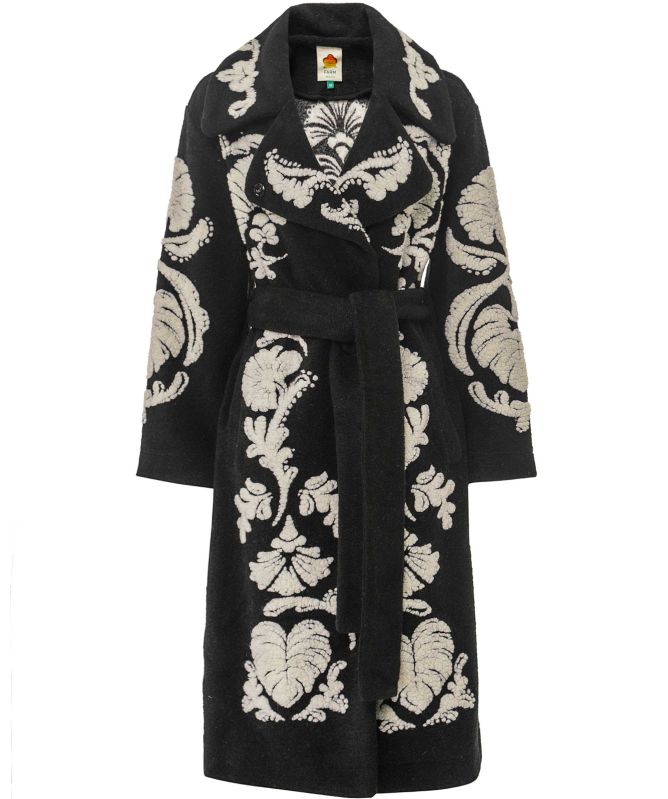 FARM Rio Black Helen Fleece Coat