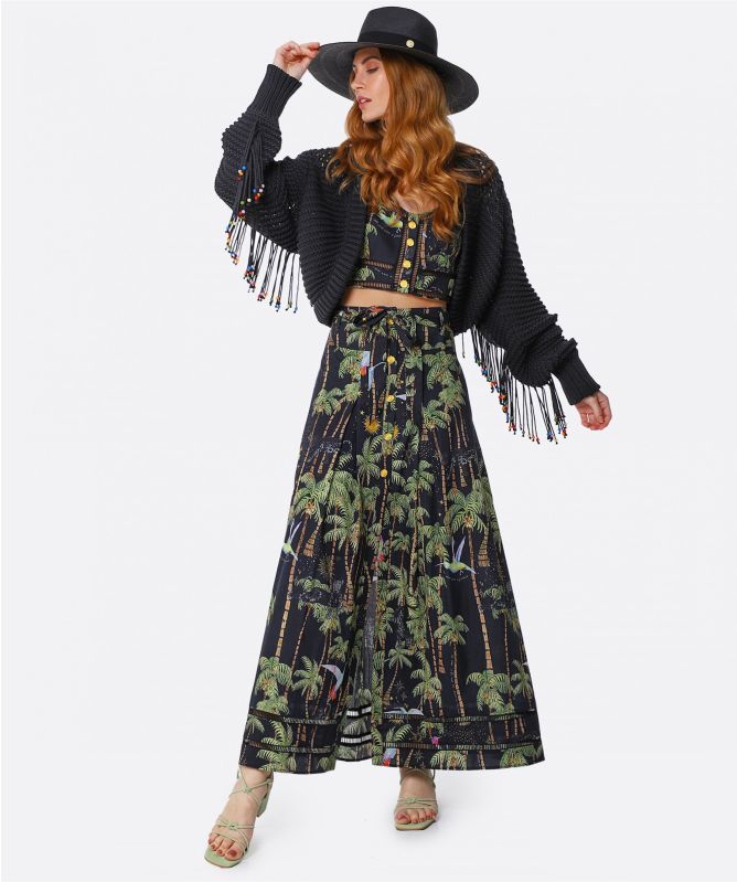 Hayley Menzies Cotton Pleated Maxi Skirt