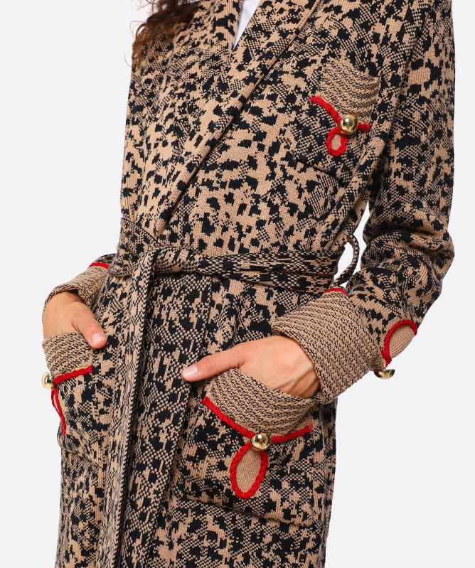 Hayley Menzies Hari Merino Jacquard Smoking Robe