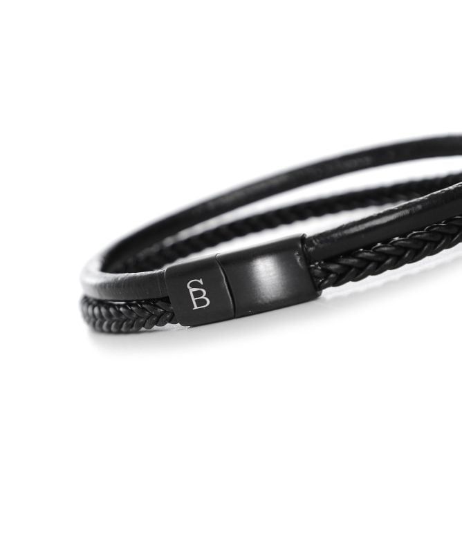 Steel and Barnett Black Edition Denby Leather Bracelet