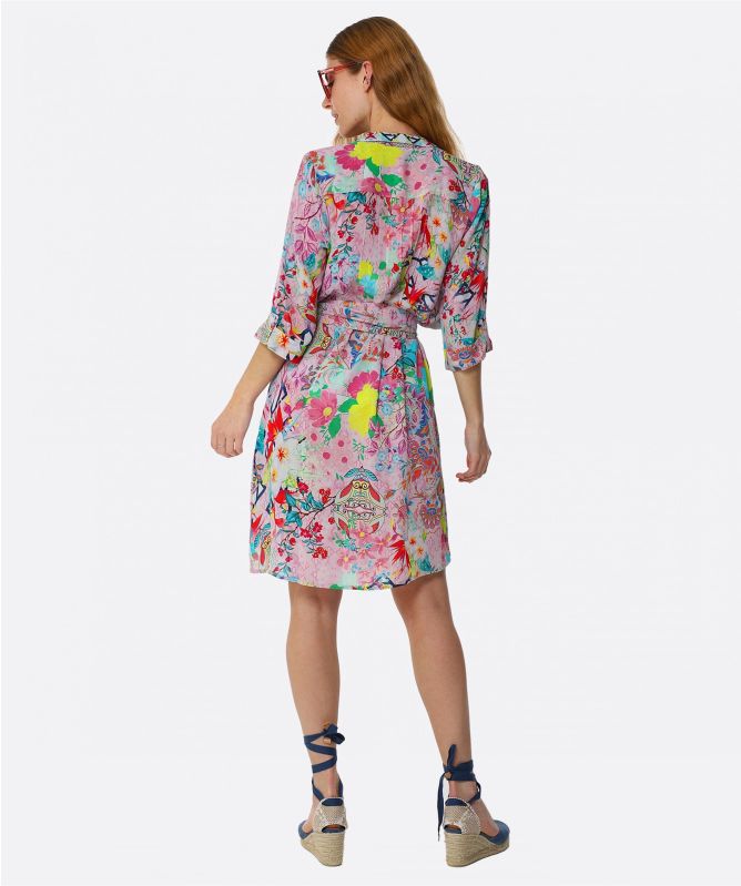 Inoa Silk Pintuck Mini Dress