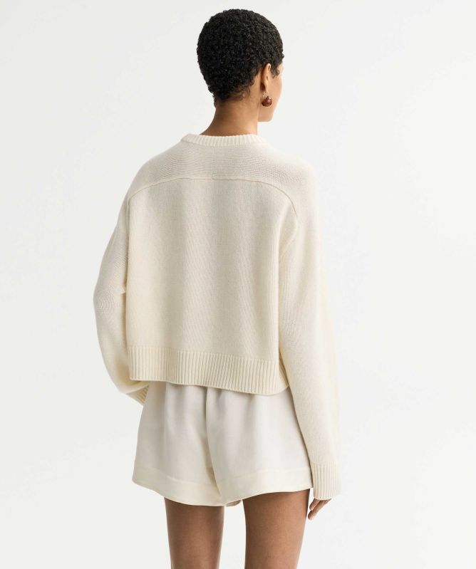 Soft Goat Short Crewneck Cashmere Sweater