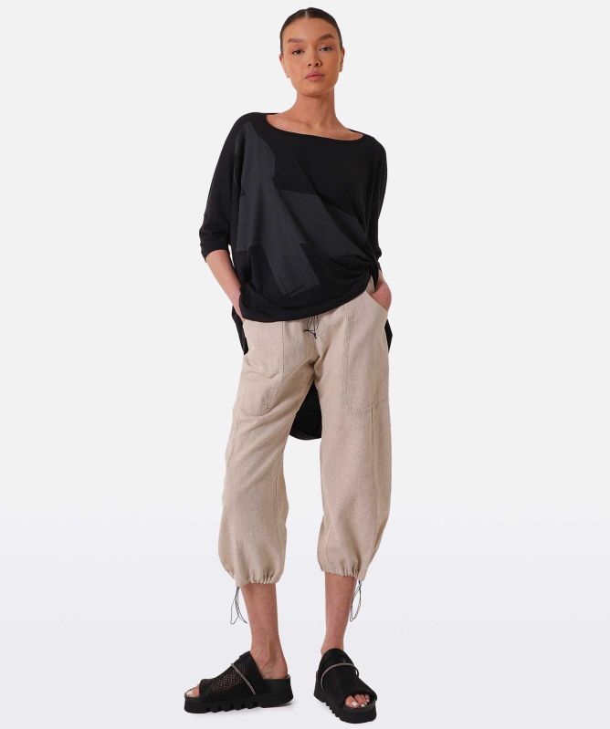 Lurdes Bergada Linen Mix Drawstring Pants