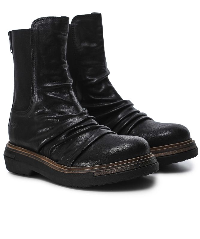 Patrizia Bonfanti Toki Crinkled Leather Ankle Boots