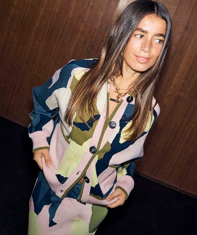 Never Fully Dressed Mara Abstract Cheryl Cardigan