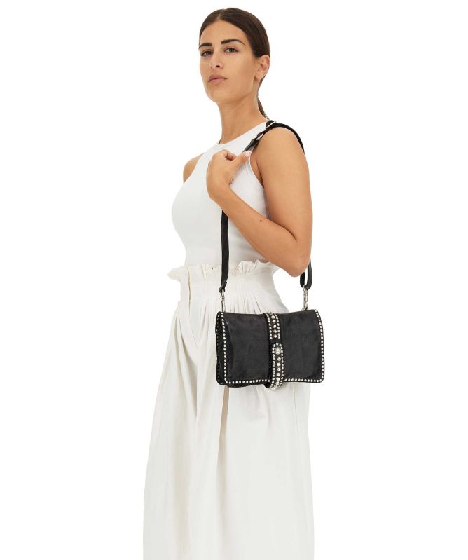 Campomaggi Leather Crossbody Bag With Rivets