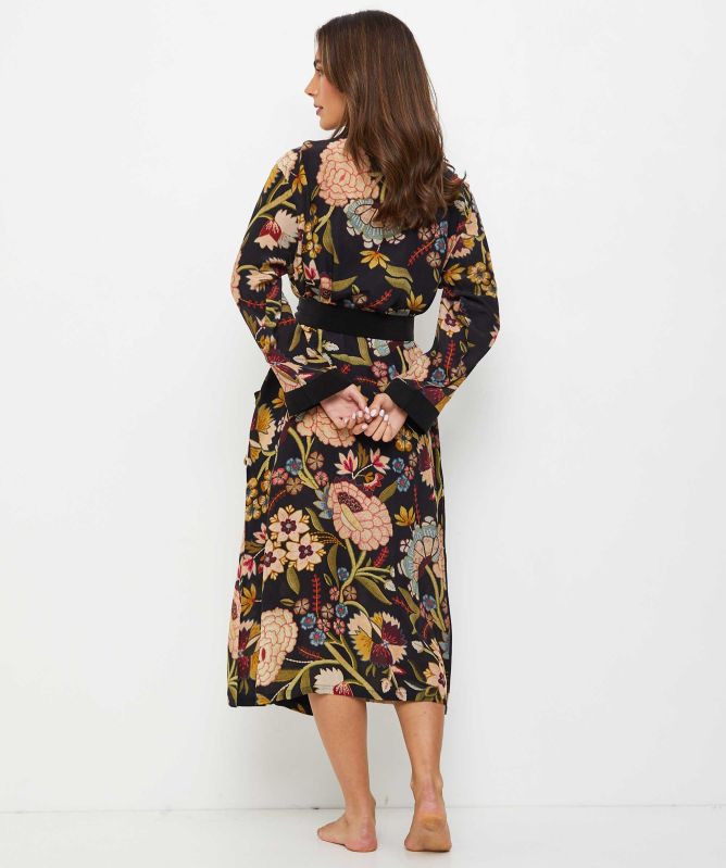 One Hundred Stars Dahlia Black Crepe Gown