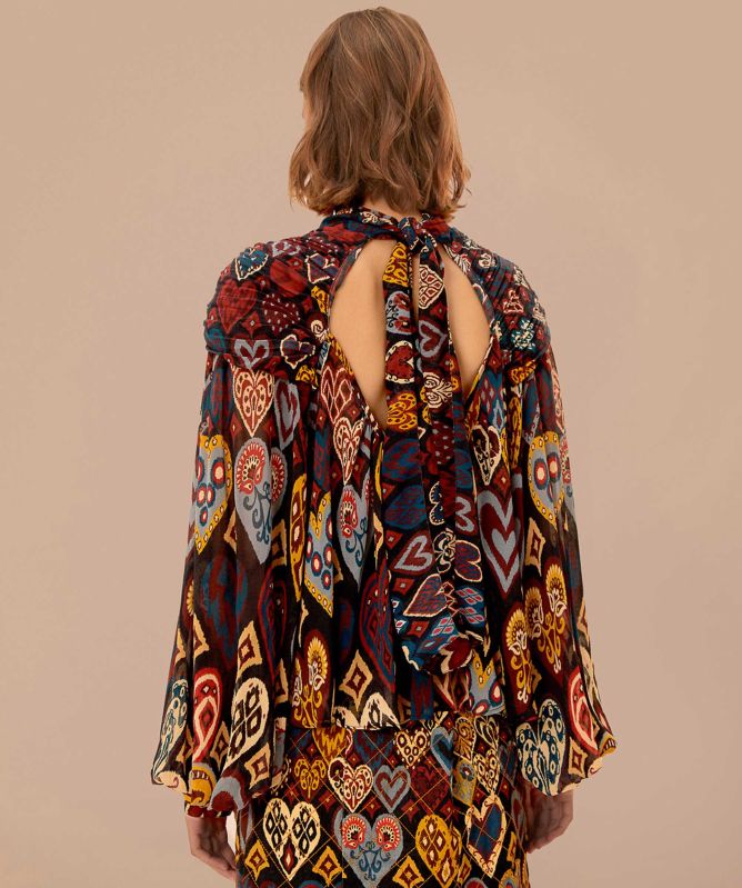 FARM Rio Hearts Ikat Blouse
