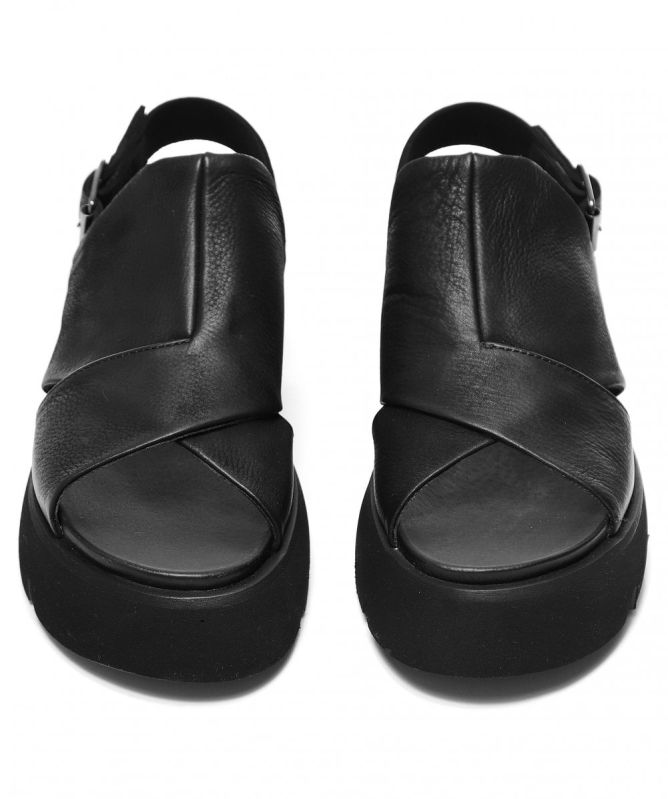 Lofina Leather Slingback Flatform Sandals
