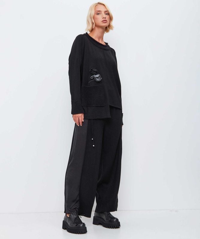 Bize Wide Leg Knit Trousers