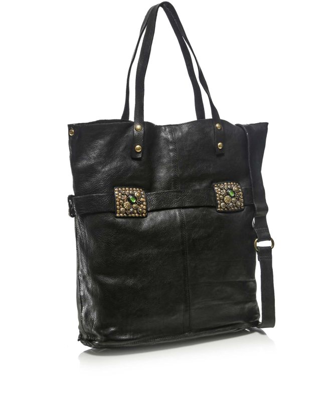 Campomaggi Studded Leather Shopper Bag
