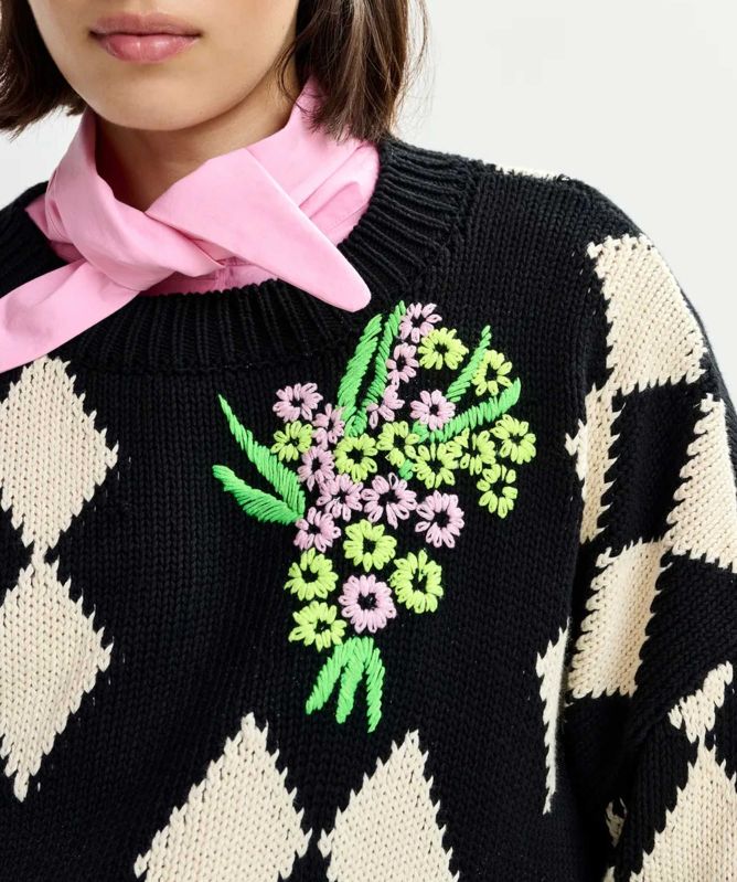 Essentiel Antwerp Jactori Oversized Jacquard Knit Sweater