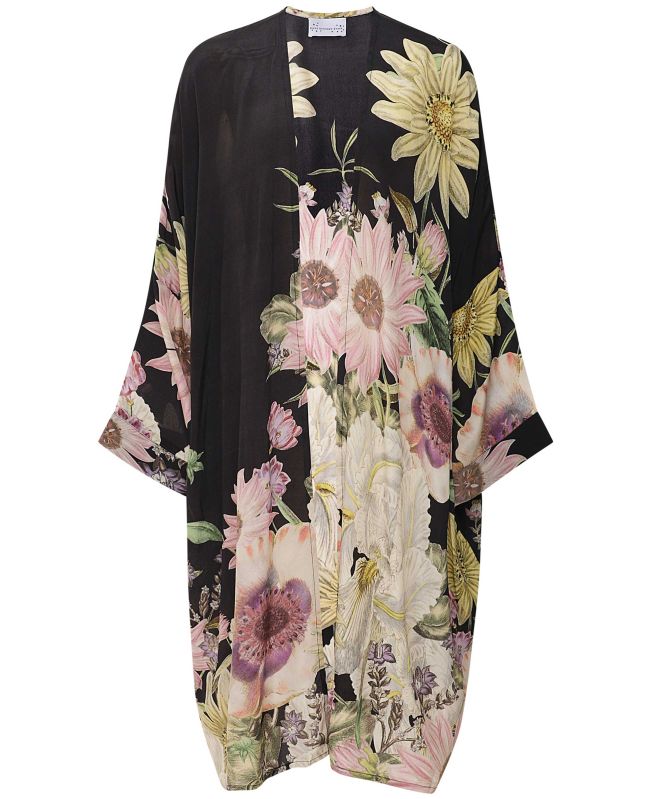 One Hundred Stars Daisy Black Grande Kimono