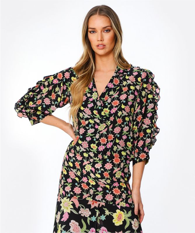 Hayley Menzies Dream In Colour Silk Tux Shirt