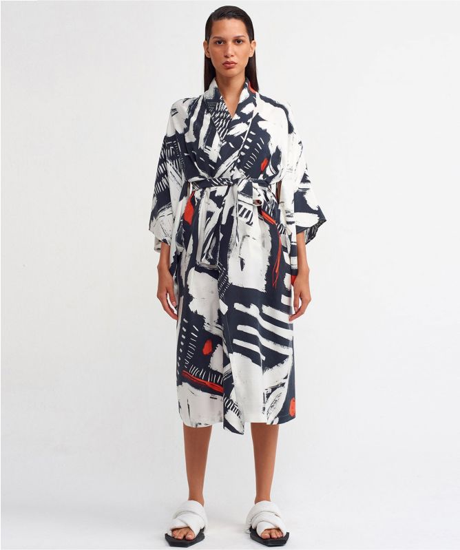 NU London Silk Patterned Kimono