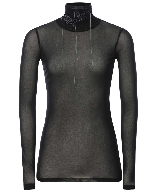 NU London Stitch Neck Mesh Top