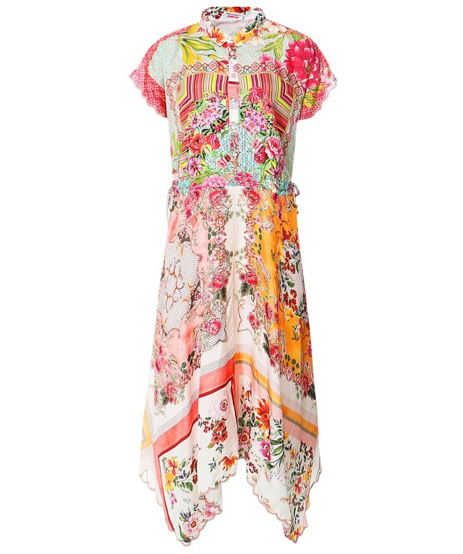 Johnny Was Olivia Silk Midi Dress