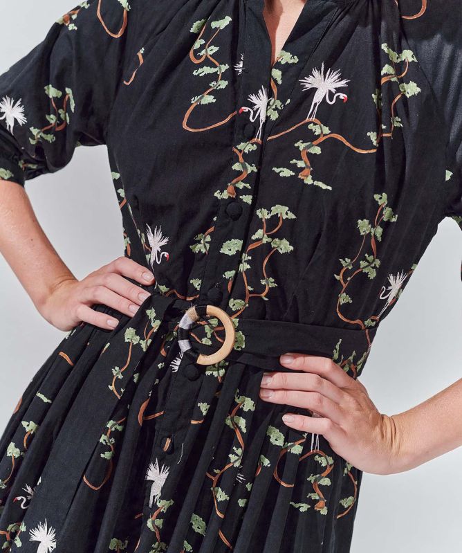 Hayley Menzies Birds of Utopia Raglan Maxi Shirt Dress